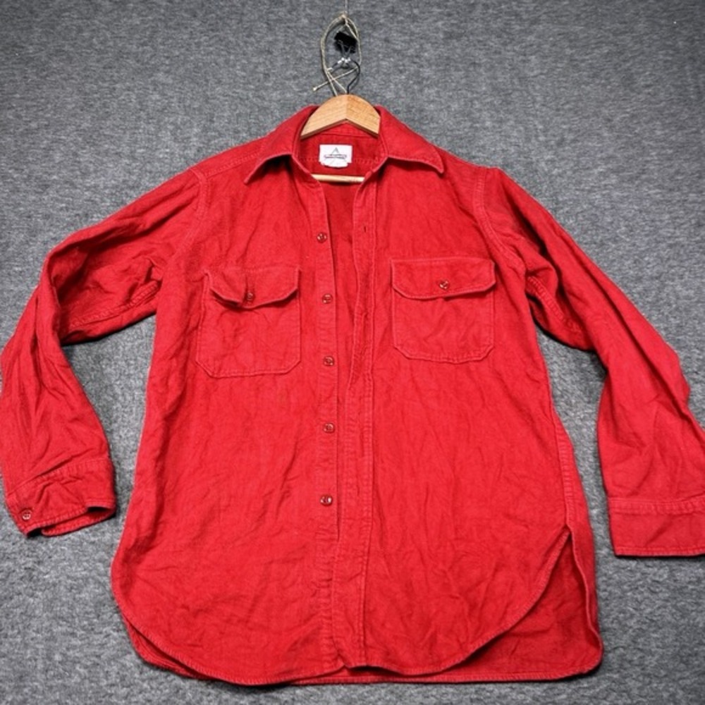 Vintage Holubar Shirt Mens Medium Red Chamois Flannel 80s Heavyweight‎ Skiing